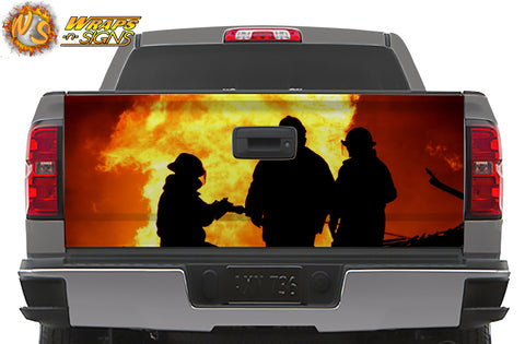 Firefighter Silouette Tailgate Wrap