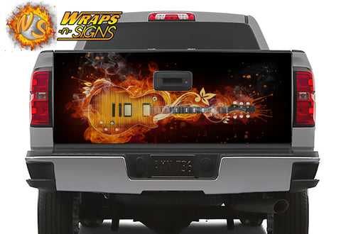 Flaming Guitar Tailgate Wrap
